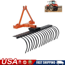 50 in Landscape Rake 3 Point Hitch Tractor Rake Category-0 Cat-1 Tractor Steel