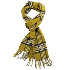 VERONZ Super Soft Classic Cashmere Feel Winter Scarf Olive Plaid