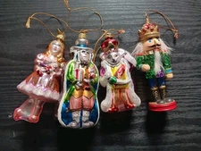 3 Kurt S Adler Nutcracker Suite Glass Ornaments Clara Drosselmeyer Mouse King +