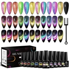 13PCS Cat Eye Gel Nail Polish Set, Gel Polish Kit with Magnet Soak off Gel Nail