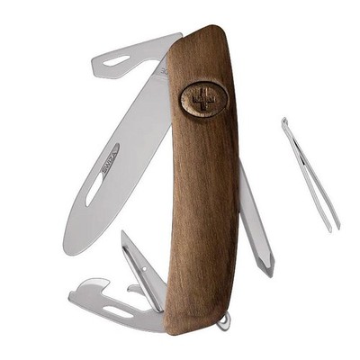 SWIZA J04R AM JUNIOR Walnussholzgriff, Taschenmesser mit Edelstahlwerkzeugen