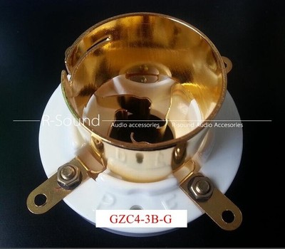 1PC ceramic tube socket GZC4-3B-G 4-pin seat tube gold for 805/ 845/ 211/ FU-5 #