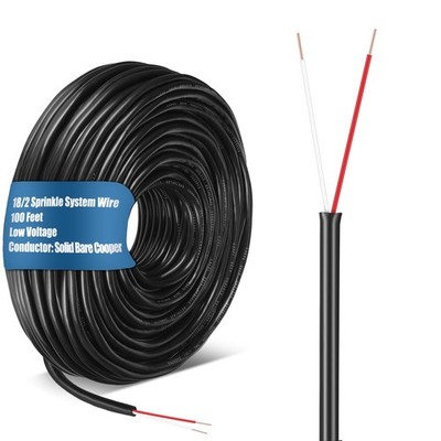 Solid Sprinkler System Wire, 18 Gauge Irrigation Wire with UV Resistant PVC Jack