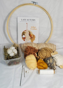 Craft Weaving Kit Late Autumn Wool and Cotton Dried Botanicals Wall Hanging