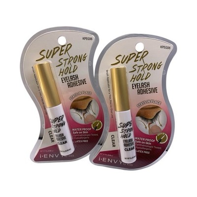 2PACK x I ENVY by KISS SUPER STRONG HOLD EYELASH ADHESIVE GLUE CLEAR KPEG06...