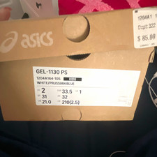 ASICS GEL-1130 PS Kids Sneaker White/Blue US 2 EU 33.5 Running 1204A164