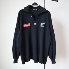 Vintage 1990s Canterbury of New Zealand ALL BLACKS x Steinlager rugby shirt