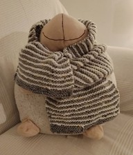 Olive / White Striped Scarf