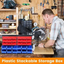 WALL MOUNTED TOOL PEG BOARD GARAGE STORAGE BINS WORKSHOP SMALL PARTS ORGANISER