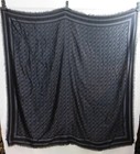 Henri Bendel Black/Gray Scarf Silk Wool Wrap Geometric Print Shawl 58" Square — photo 5