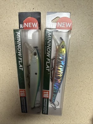 2 Duel Hardcore flat minnow 110 Sp jerkbaits Citrus Shad  And Blue Shiner