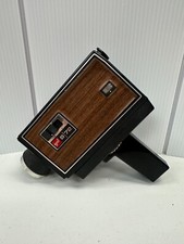 Vintage GAF S 72 Super 8 Movie Camera Black  Wood Grain Untested