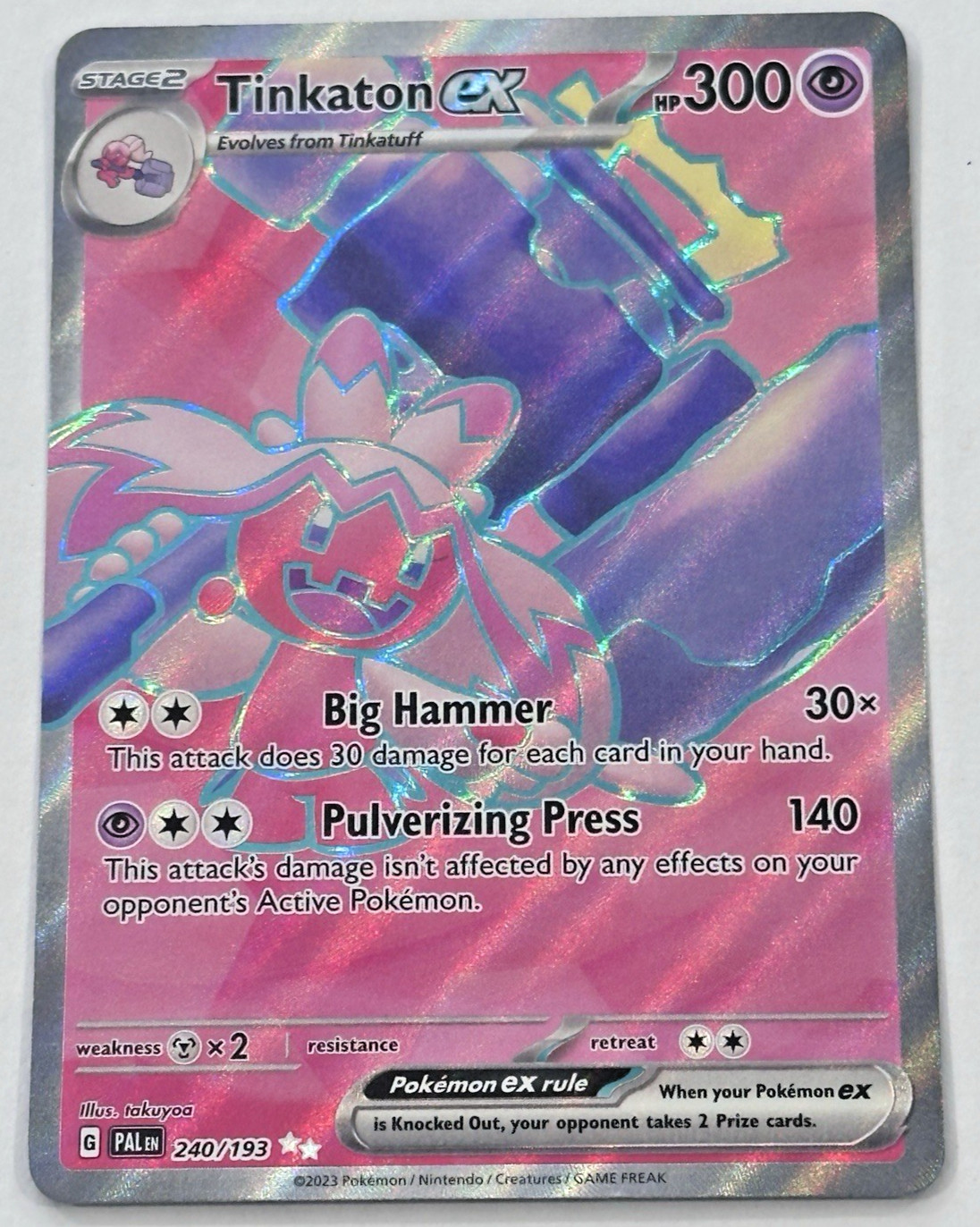 Tinkaton ex 240/193 Sv02: Paldea Evolved Holo Near Mint