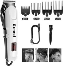 Kemei Professional Hair Clippers Trimmer Kit Cutting Machine Barber Salon USA
