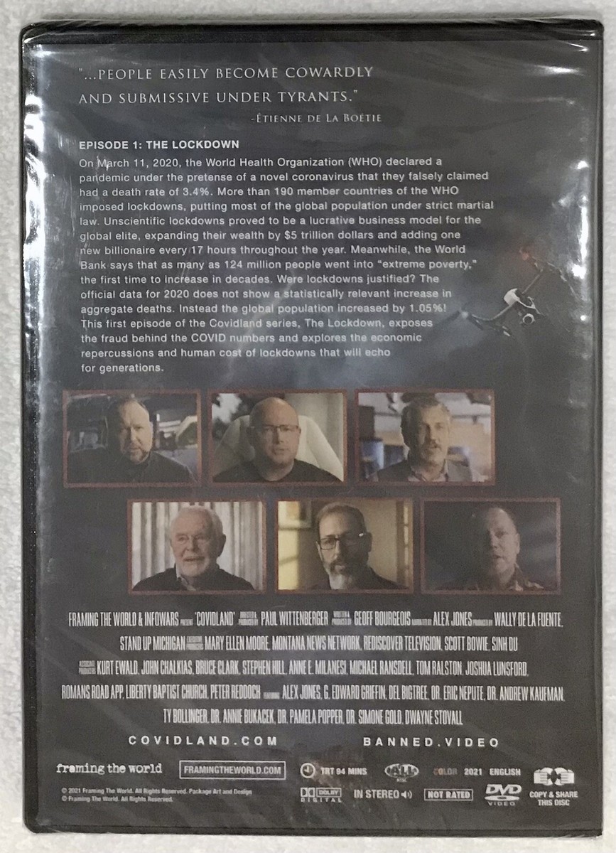 Covidland: The Lockdown (DVD) Alex Jones, New, Sealed UK