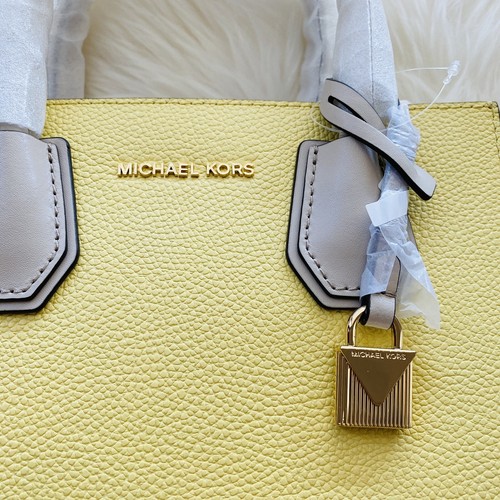 NWT Michael Kors Mercer Medium in Buttercup Messenger Leather Crossbody Bag - Picture 6 of 12