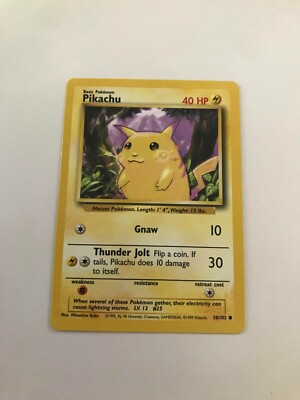 pokemon base set common card #58/102 pikachu #58 PSA 10 pokemon Miscellaneous Cards Pikachu - Base Set -