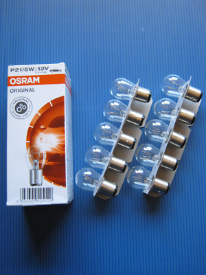 10x OSRAMLAMPE  12V 21/5W (Sockel BAY15d) P21/5W/ 2Fadenlampe OSRAM- Lose #7528