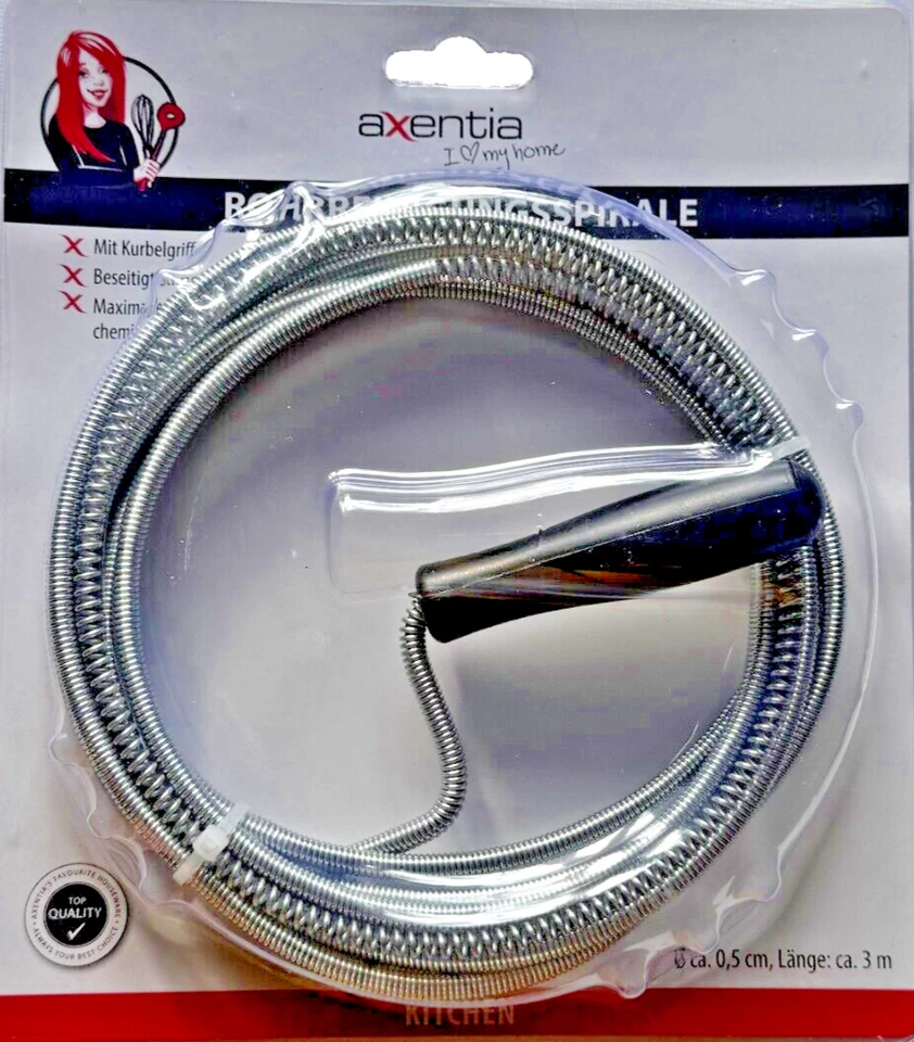 Rohrreinigungsspirale 3m Spirale Abfluss Rohreiniger Rohrreinigungswelle Kurbel