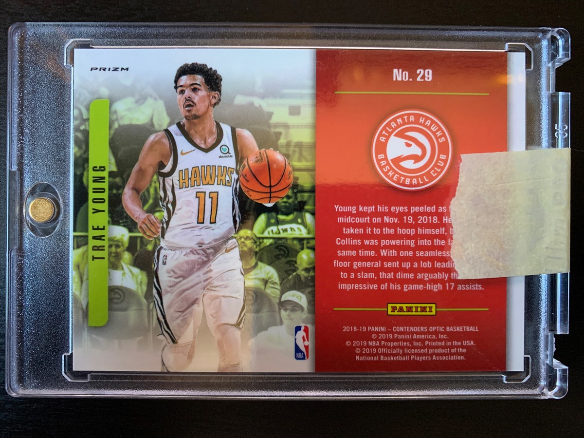 2018-19 Panini Contenders Optic Trae Young Numbers Game Cracked