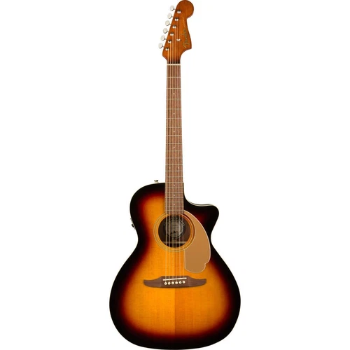 Fender Newporter Player Acoustic Electric Guitar, Walnut Fingerboard, Sunburst