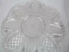 Set of 5 Vtg Anchor Hocking Pressed Clear Glass Plate Daisy Center 10.5" Heavy