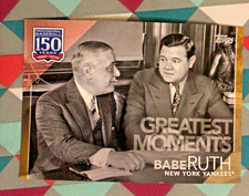 #2 Babe Ruth Yankees 5x7 - 07/10 made Gold 2019 Topps 150 Years Greatest Moments