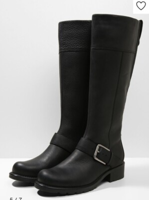 clarks black leather knee high boots