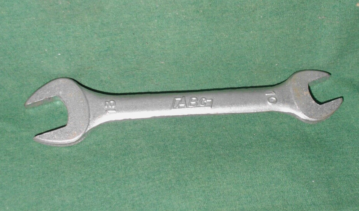 Vintage ABC drop forged Japan Motorcycle Bicycle Wrench 10 - 13, 4