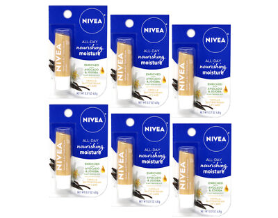 6 Pack of Nivea Vanilla Buttercream Lip Care 0.17 Ounce