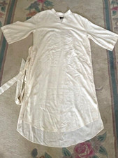 Banana Republic Ivory Silk  Dress/Tunic with Tie Belt Pockets Small Price Drop