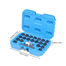 22pc Wheel Locking Lug Nut Master Key Set Lock Removal Tool For BMW Universal