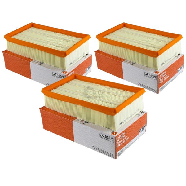 3X Mahle / Knecht Luftfilter LX 933/3 Air Filter-image