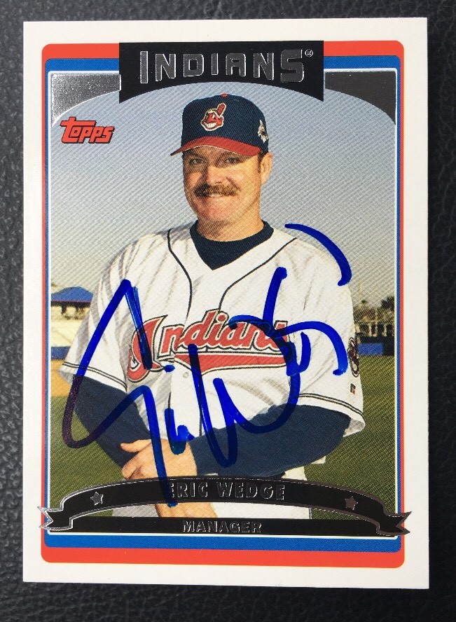 ERIC WEDGE 2006 TOPPS AUTOGRAPHED SIGNED AUTO BASEBALL CARD 591 INDIANS