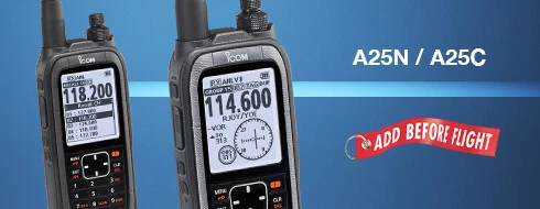 Icom IC-A25N NAV/COM VHF Airband Handheld Radio Transceiver Authorized Dealer - Image 3 of 4