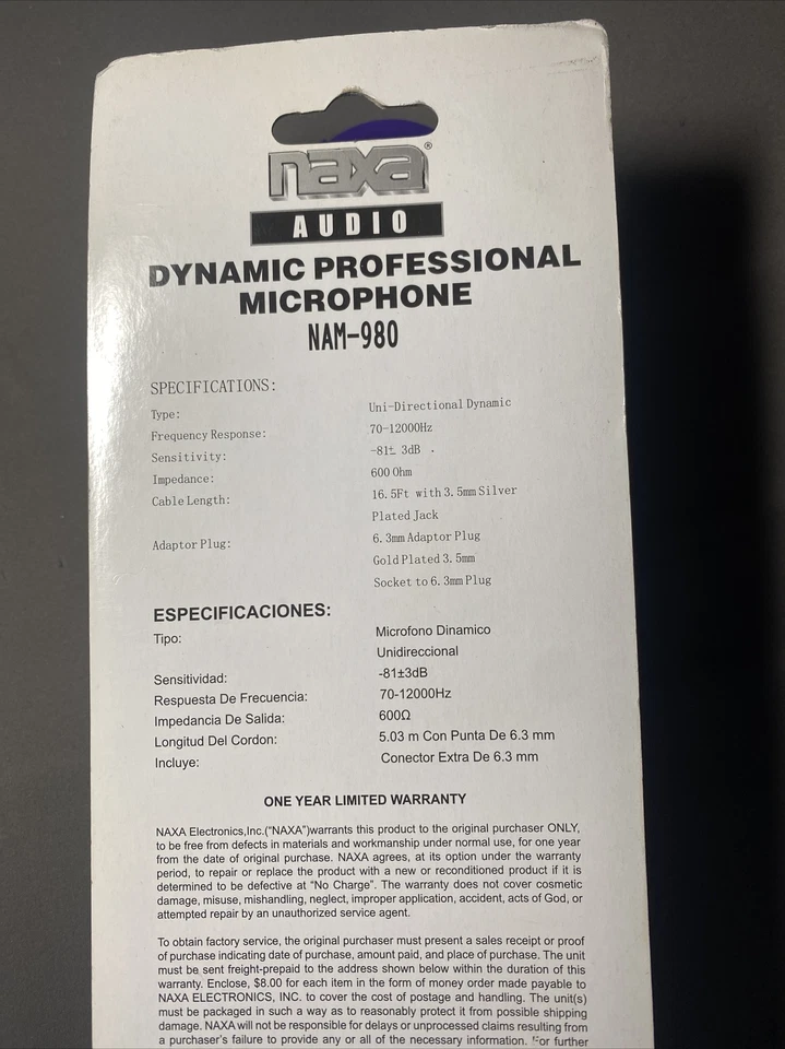 Naxa NAM-980 Wired Dynamic Microphone (nam980) (B) - Image 3 of 4