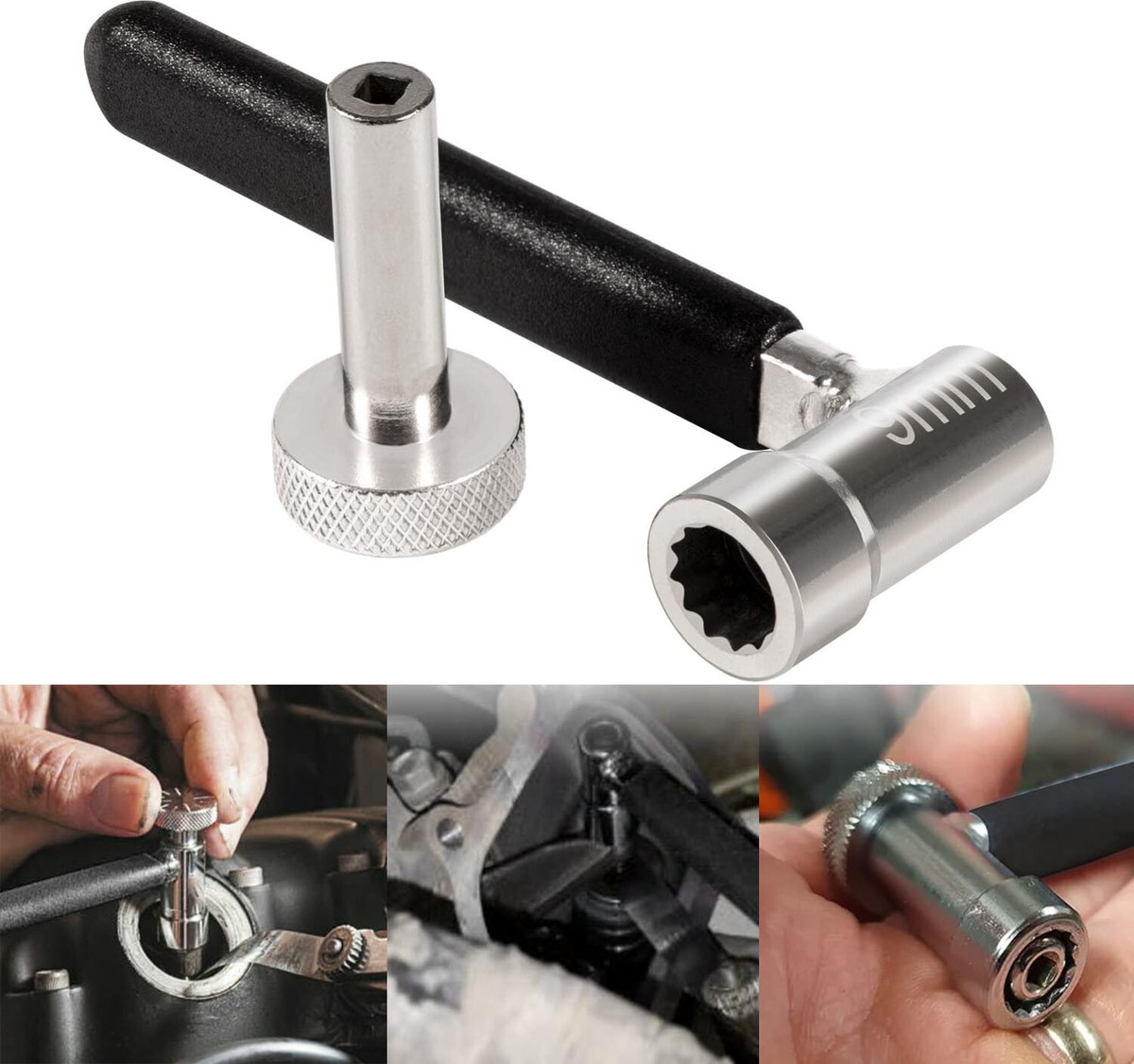 Motorcycle 3mm Square Adjuster & 9mm Socket Wrench Valve Tappet