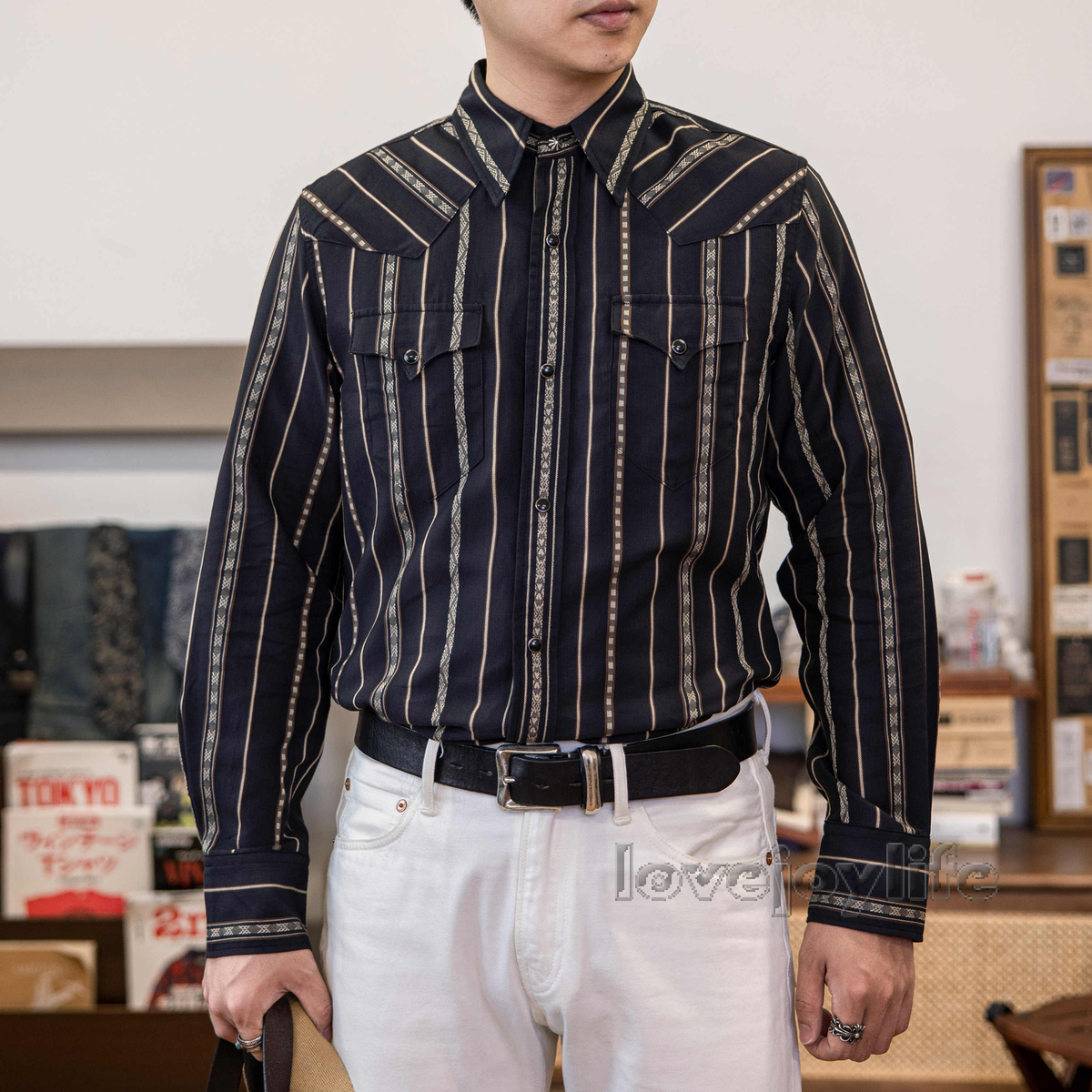 激渋】 RRL Stripe Western Shirts 【S】 ストライプ ウエスタン 