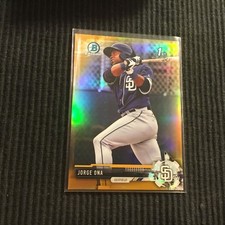 2017 BOWMAN CHROME #BCP168 JORGE ONA *GOLD REFRACTOR #29/50*  SAN DIEGO PADRES