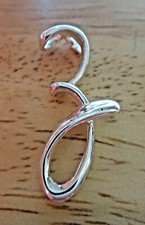 14x26mm Cursive Alphabet Lowercase Letter Initial z Sterling Silver Charm