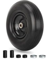 13" Wheelbarrow Tire 4.00-6 Flat-free Solid Tire & Wheel w/5/8" or 3/4" Bearings