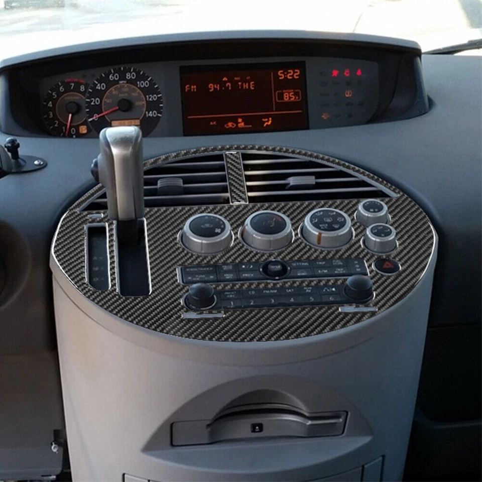 Cubierta de consola central interior de fibra de carbono 2 piezas para Nissan Quest 2004-06 Foto 4 de 4