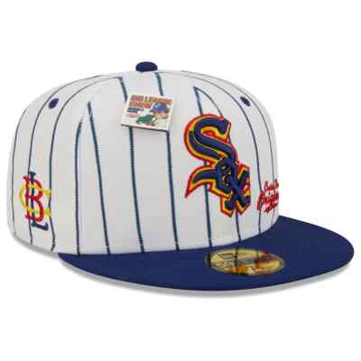 CHICAGO WHITE SOX MLB X NEW ERA 59FIFTY BIG LEAGUE CHEW FITTED PINSTRIPE HAT NWT