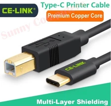 Type-C Male to USB 2.0 Type-B M/M Printer Cable For Apple Macbook Pro Macbook AU