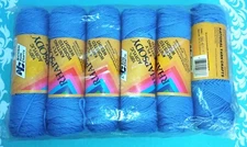 NATIONAL YARN CRAFTS  YARN MED BLUE LOT OF 5