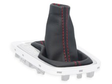 SCHALTMANSCHETTE FUR HYUNDAI KONA automatik 2017-2023 SCHALTSACK LEDER NAHT ROT