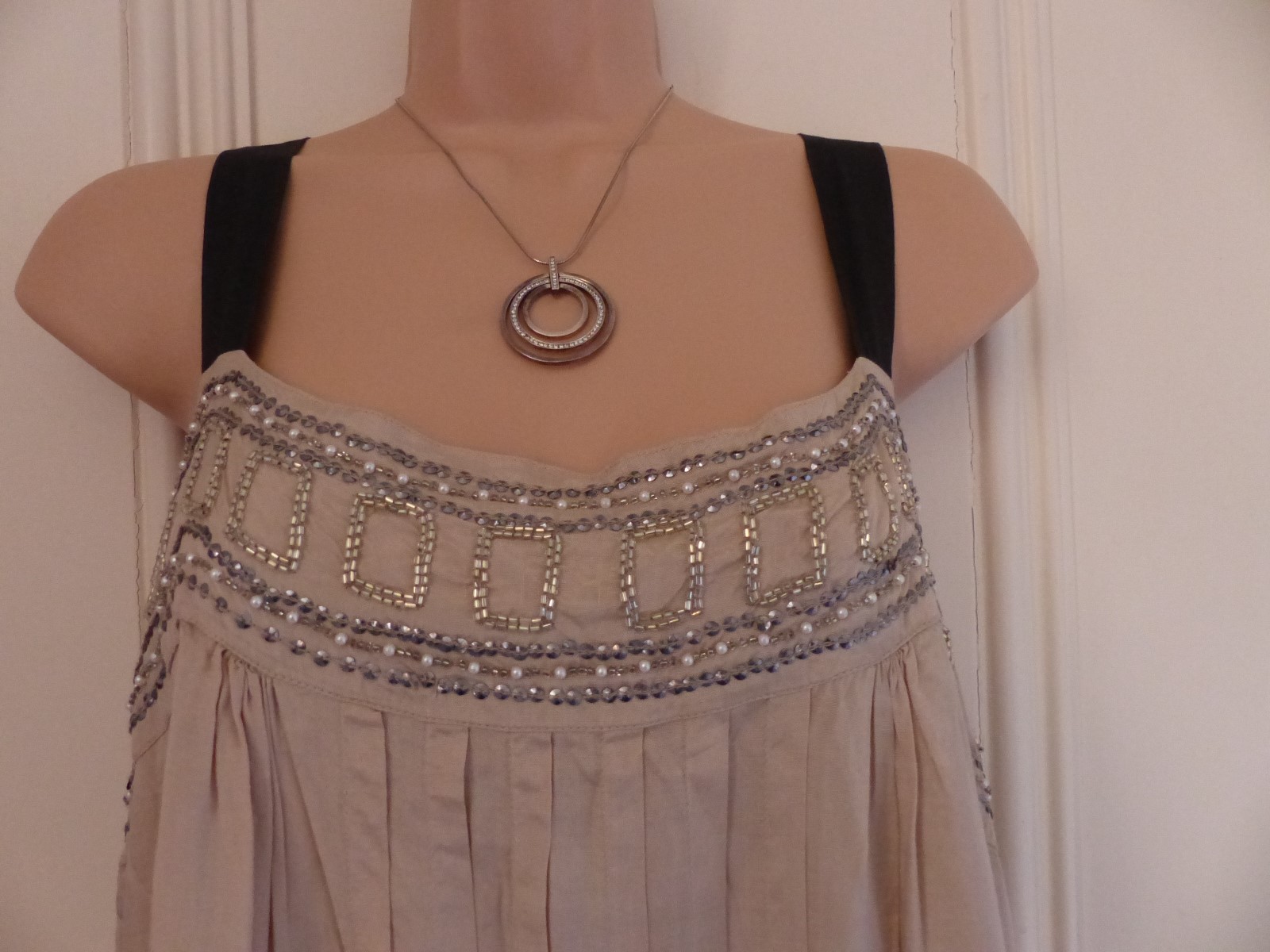 Lovely gold short silky dress Signature Next BNWT RRP £55 detachable scarf UK 14 image 2
