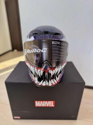 RUROC EOX VENOM Full Face Motorcycle Helmet L Size Black Red NEW