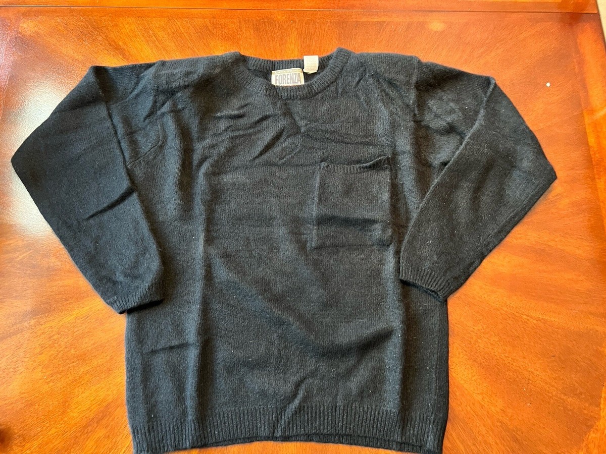 Vintage Forenza Athletic Sportswear Black Lamb Wool Sweater