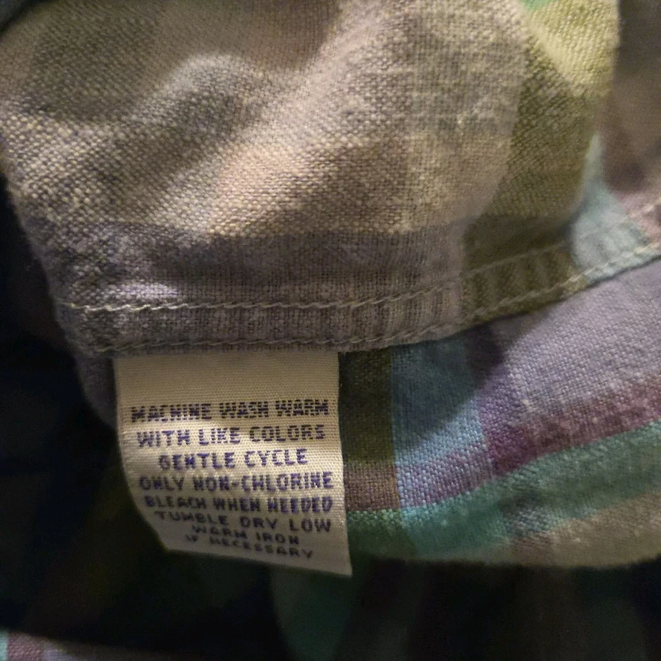 Alan Flusser XL Striped Purple Cotton Button Down Preppy Collegiate - Image 3 of 4